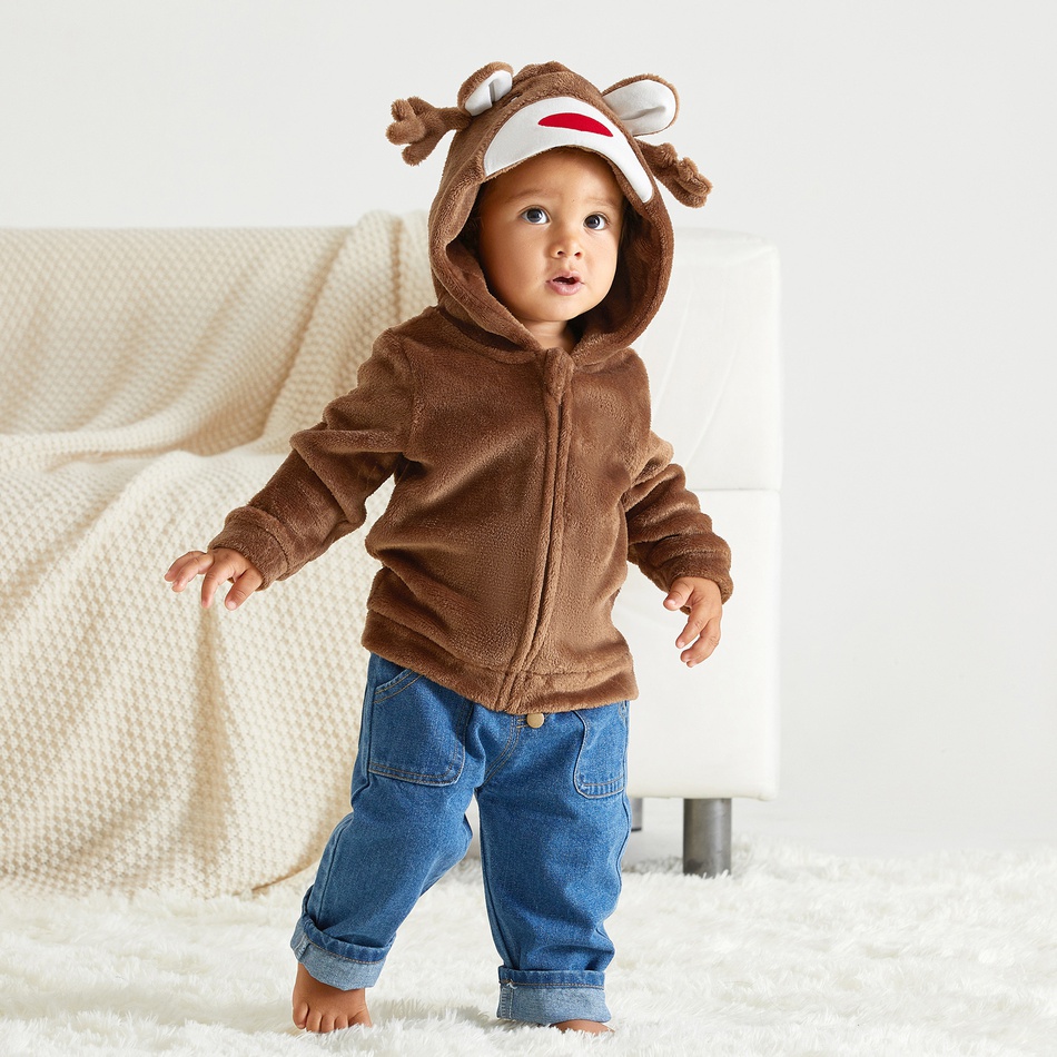 Baby / Toddler Adorable Deer Fleece Hooded Coat